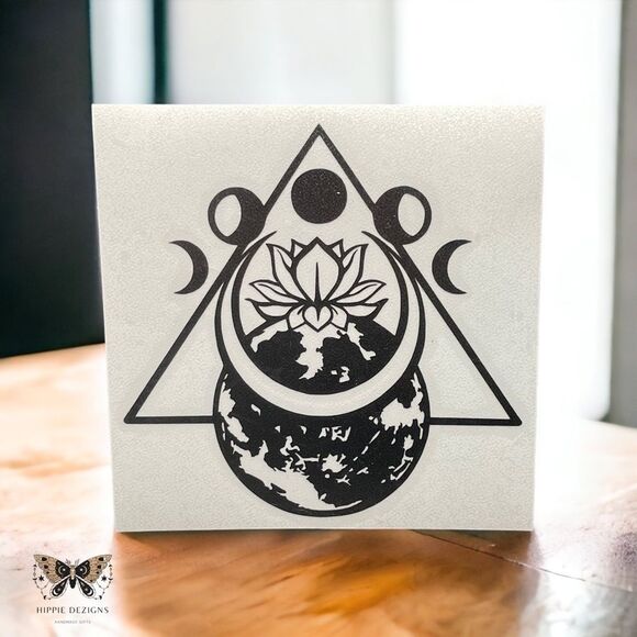 Lotus Moon Window Decal - Picture 1 of 4